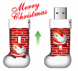 Xmas Stocking Red USB Flash Drive