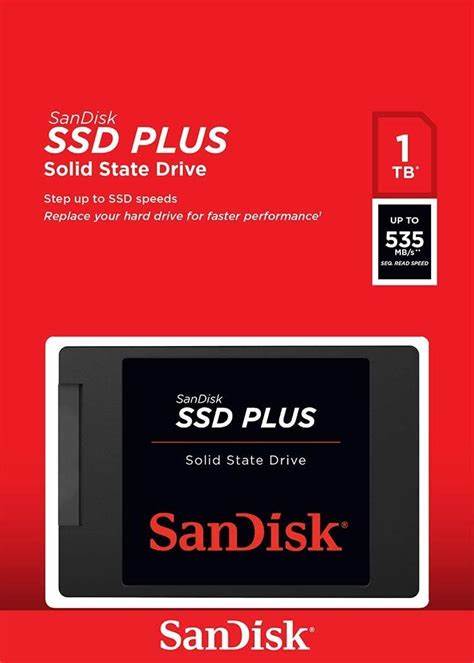 Sandisk SSD 1TB SSD Plus Internal Solid State Drive Laptop 2.5" SATA III SDSSDA-1T00