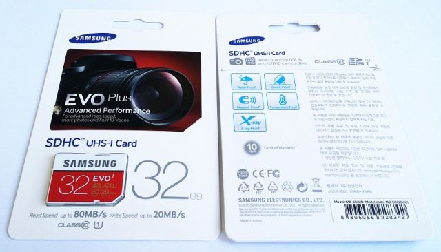 samsung SD EVO PLUS R80/W20 32GB-64GB