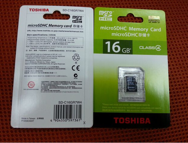 Toshiba SDHC Memory Card Class4 16GB (4G-32G)