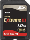 Sandisk 1GB Extreme III Secure Digital Memory Card