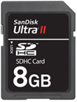Sandisk 8GB Ultra II SDHC High Performance OEM Card