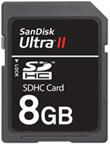 Sandisk 8GB Ultra II SDHC High Performance OEM Card