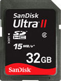 SanDisk 32GB Ultra II SDHC Card